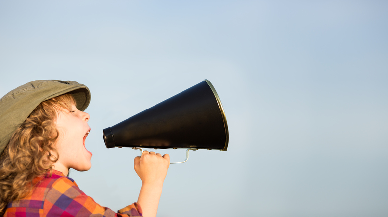 How to be more persuasive: child screaming through a megaphone