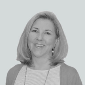 Black and white photo of Kathy Ranek - Head of People & HR at Business Talent Group