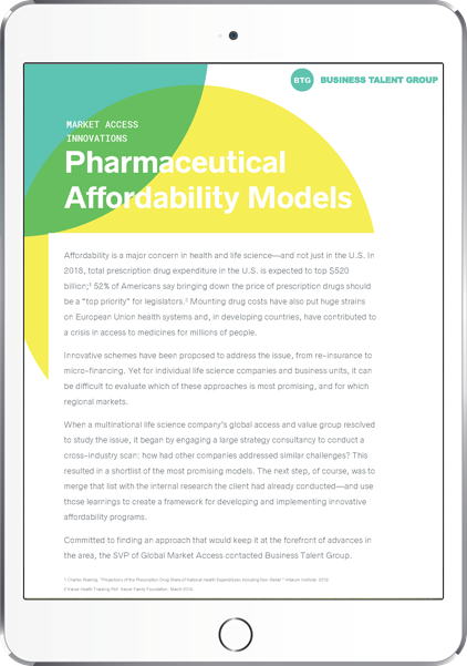 Pharmaceutical Affordability Models preview on an iPad screen