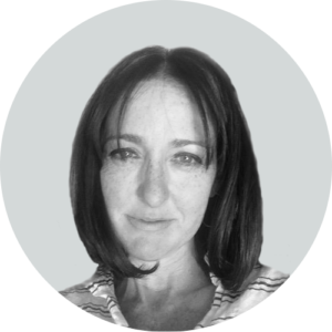 Black and white photo of Sarah Mcneilly - VP, Finance at Business Talent Group