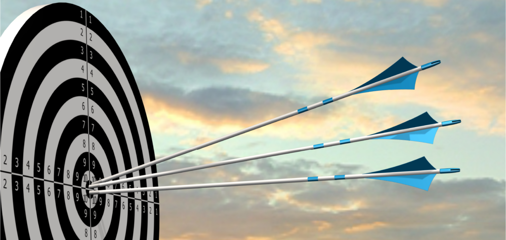 How to Choose Your Specialty as an Independent Consultant: Archery Target with Three Arrows in Bullseye
