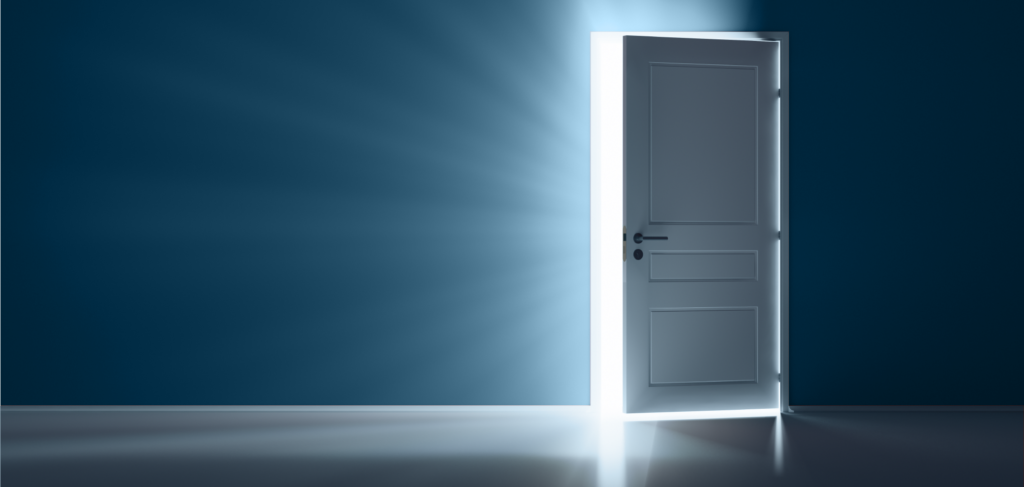 How to Start a Career as an Independent Consultant: Cracked door with light shining through