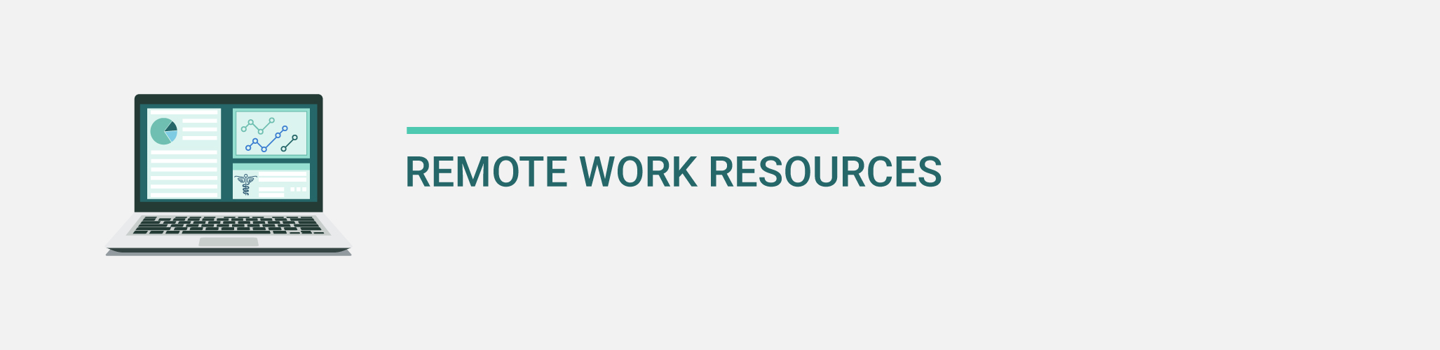 Icon of a laptop with text "Remote Work Resources"